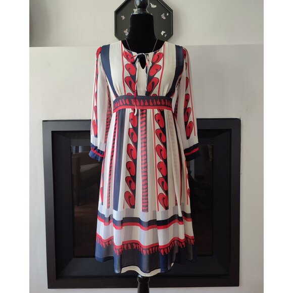 Vintage Anna Sui Silk chiffon midi dress/ bohemian garden core fairy core - Picture 5 of 10